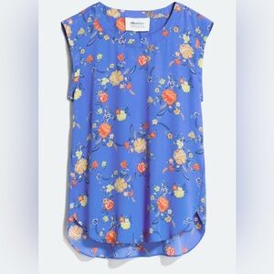 Alice Blue Vibrant Floral Sleeveless Blouse